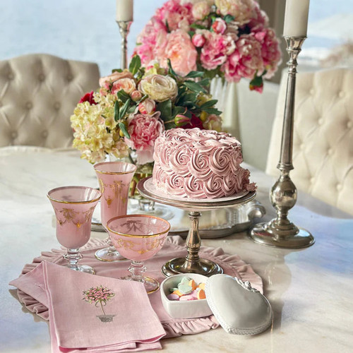 Rialto Borghese Pink with Gold Flute Arte Italica