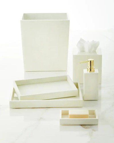 Pigeon & Poodle Arles White Rectangular Wastebasket Pigeon & Poodle