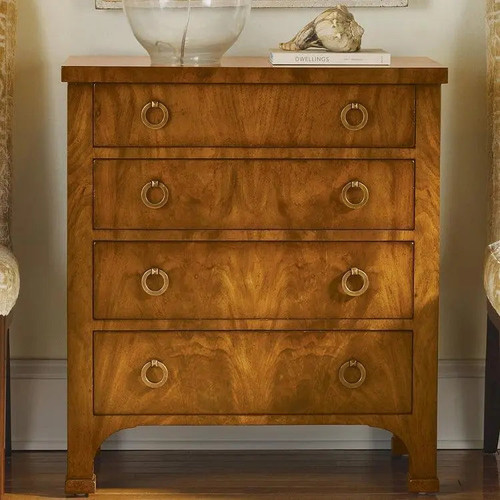 Modern History Walnut Biedermeier Four Drawer Chest