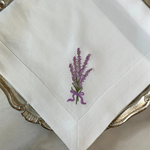 Lavender Bouquet Large Napkin Set of 4 Arte Italica