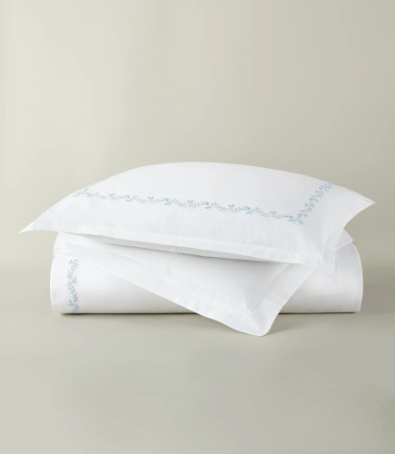 Peacock Alley Ivy Classic Embroidered Duvet Set in Sky