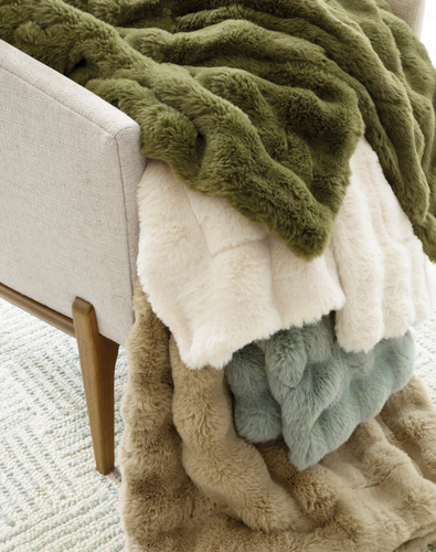 Fab Faux Throw in Olive Pine Cone Hill