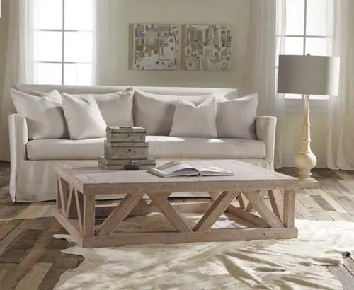 Modern History Rectangular Architectural Cocktail Table