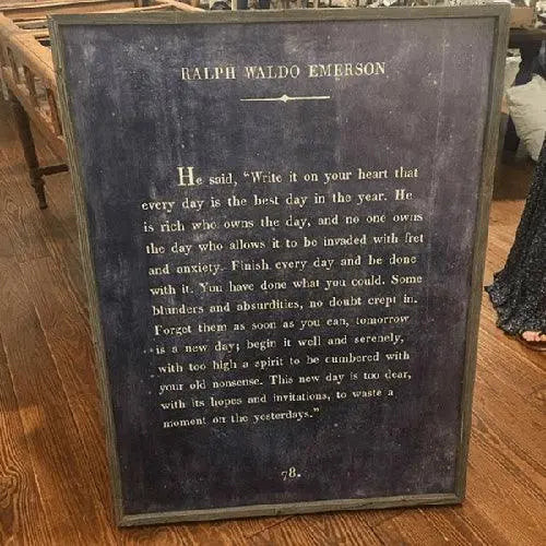 Sugarboo Designs Ralph Waldo Emerson Book Collection Sign (Grey Wood Frame)