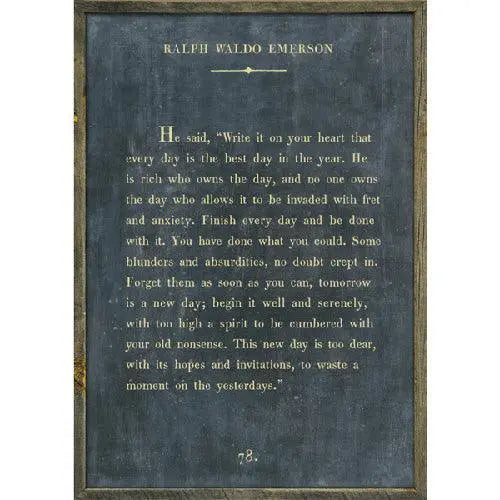 Sugarboo Designs Ralph Waldo Emerson Book Collection Sign (Grey Wood Frame)