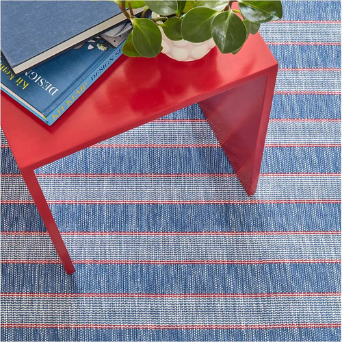 Dash & Albert Hillsgrove Stripe Denim Handwoven Cotton Rug Dash and Albert