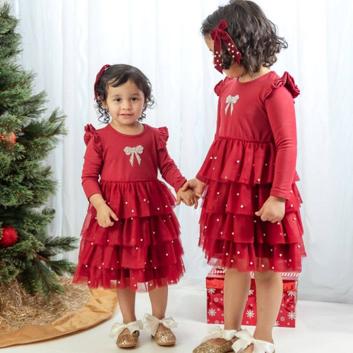 Pearl Long Sleeve Tutu Dress
