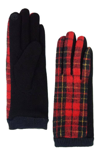 Plaid and Check Soft Touch Gloves
