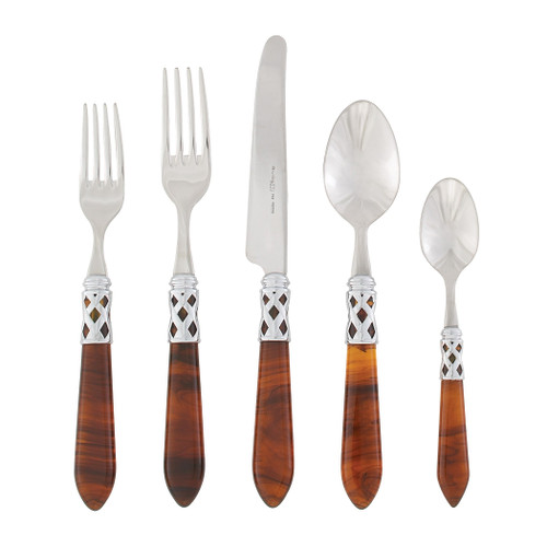 Aladdin Brilliant Tortoiseshell Five-Piece Place Setting VIETRI