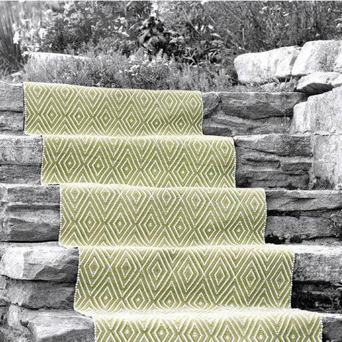 Dash & Albert Diamond Sprout/White Indoor/Outdoor Rug