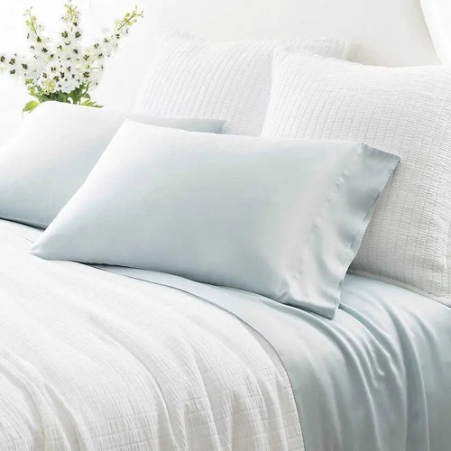 Pine Cone Hill Silken Solid Robin's Egg Blue Pillowcases (Pair)