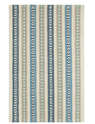 Dash & Albert Long Slade Indigo Handwoven Cotton Rug Dash and Albert
