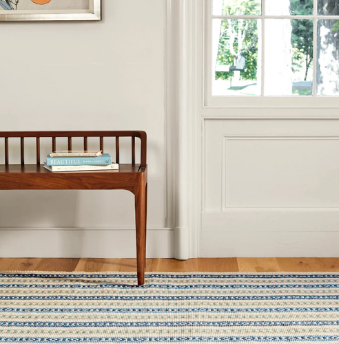 Dash & Albert Long Slade Indigo Handwoven Cotton Rug Dash and Albert