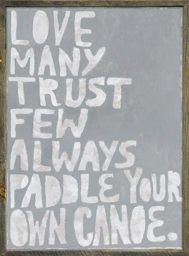 Sugarboo Designs Paddle Your Own Canoe Art Print (Grey Wood Frame)