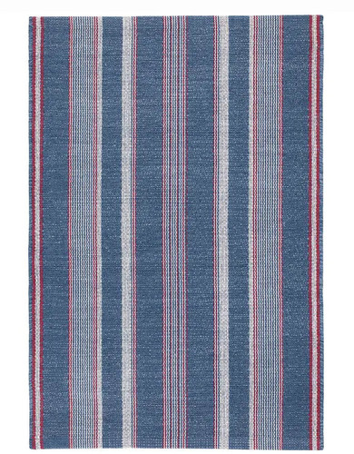 Dash & Albert Camden Stripe Denim Handwoven Cotton Rug Dash and Albert