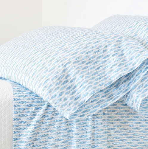 Pine Cone Hill Feather Ogee Sheet Set French Blue