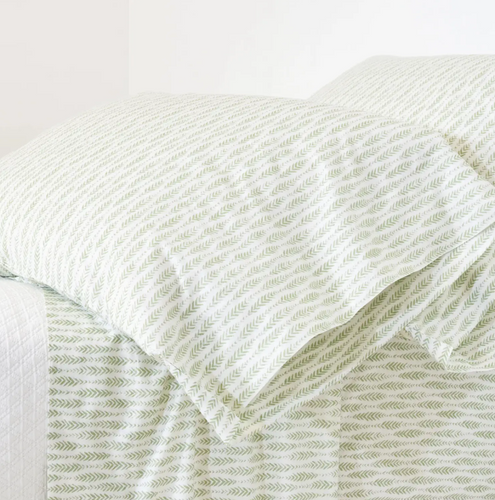 Pine Cone Hill Feather Ogee Sheet Set Sage
