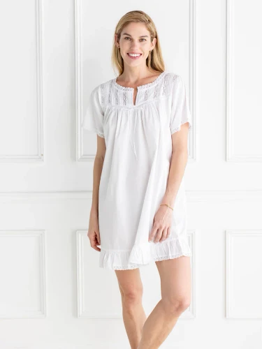 Margaret White Cotton Nightgown