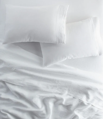 Peacock Alley European Washed Linen Sheet Set in White