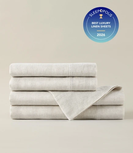 Peacock Alley European Washed Linen Sheet Set in Natural