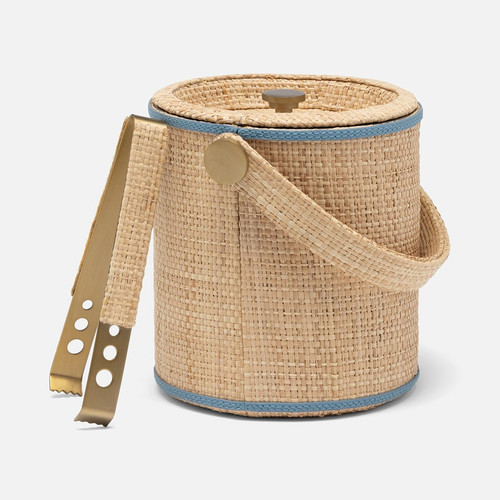 Gable Ice Bucket With Tongs Country Blue