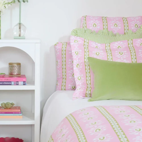 Rosemary Stripe Pink Microlux Duvet Cover