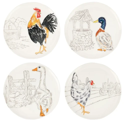 Vietri Fattoria Assorted Dinner Plates - Set of 4
