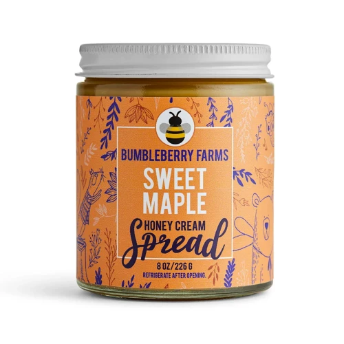 Bumbleberry Farms Sweet Maple Honey Cream Spread 8 oz jar
