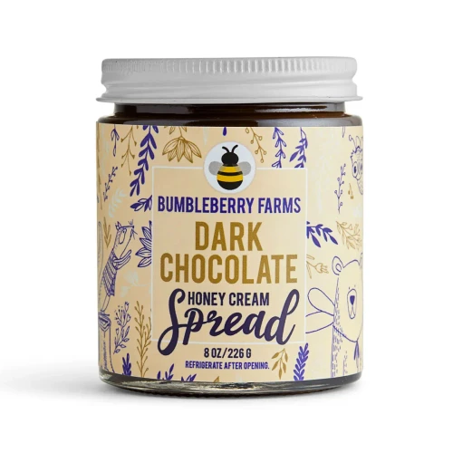 Bumbleberry Farms Dark Chocolate Honey Cream Spread 8 oz jar