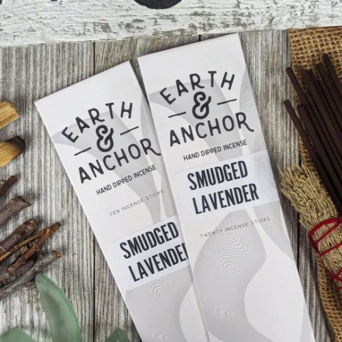 Earth & Anchor Smudged Lavender hand-dipped incense 20 stick pack