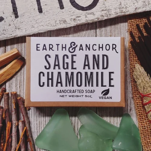Earth & Anchor Sage and Chamomile handcrafted soap bar