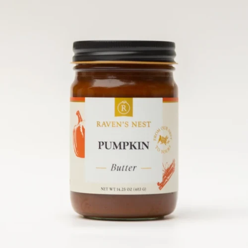 Raven's Original Pumpkin Butter 14.25 oz jar, gourmet pumpkin spread at Lavender Fields Port Jefferson NY