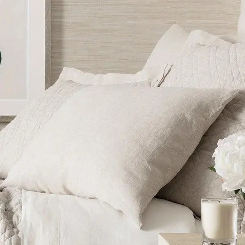 Pine Cone Hill Lush Linen Natural Sham - Lavender Fields