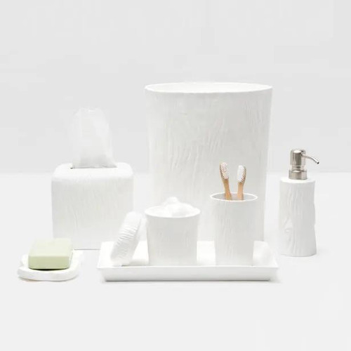 Pigeon & Poodle Burma White Porcelain Wastebasket Pigeon & Poodle