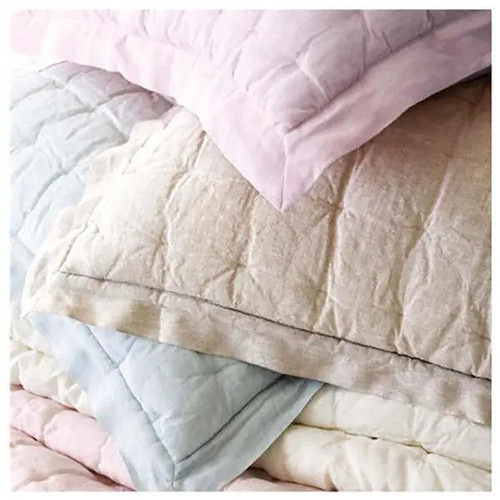 Pine Cone Hill Lush Linen Natural Puff Sham - Lavender Fields