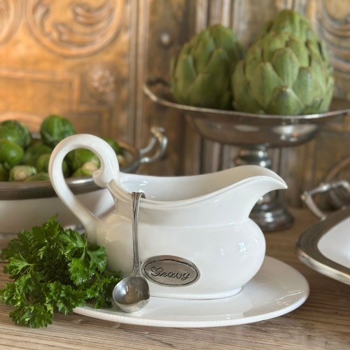 Arte Italica Tuscan Gravy Boat with Saucer