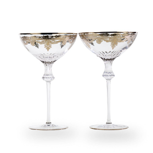 Arte Italica Vetro Platinum Wedding Coupe, Set of 2