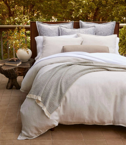 Peacock Alley European Washed Linen Duvet Cover - Lavender Fields