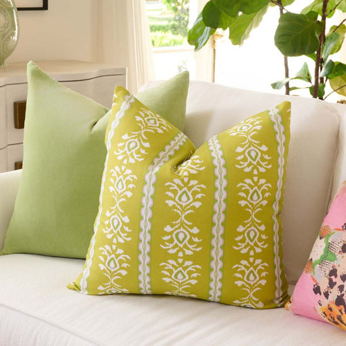 Laura Park Rosemary Stripe Chartreuse Decorative Pillow - 22” x 22” Throw Pillow