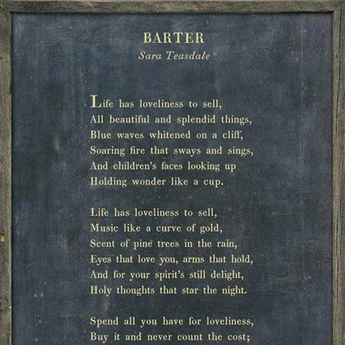 Sugarboo Designs Barter - Poetry Collection Sign