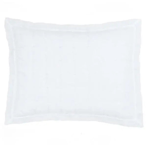 Pine Cone Hill Lush Linen White Puff Sham - Lavender Fields