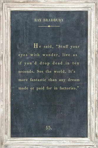 Sugarboo Designs Ray Bradbury - Book Collection Sign (White Wash)