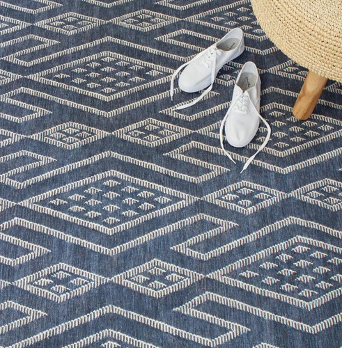 Dash & Albert Guthrie Navy Machine Washable Rug - Lavender Fields