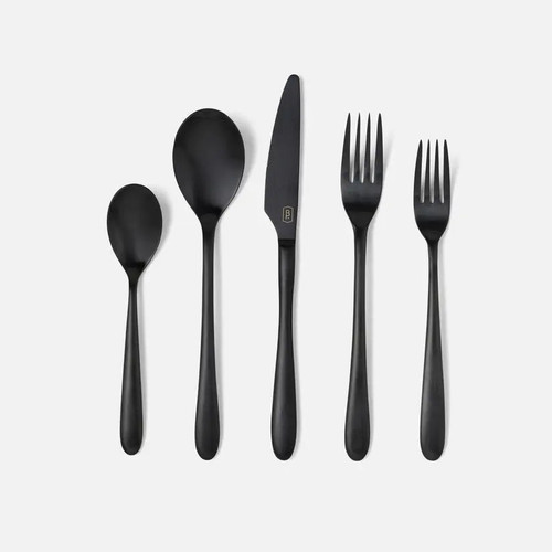 Blue Pheasant Alba Black Flatware 5-Piece Set Blue Pheasant