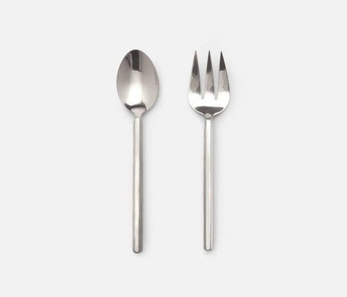 Blue Pheasant Roland Polished Silver 2-Piece Serving Flatware - Lavender Fields