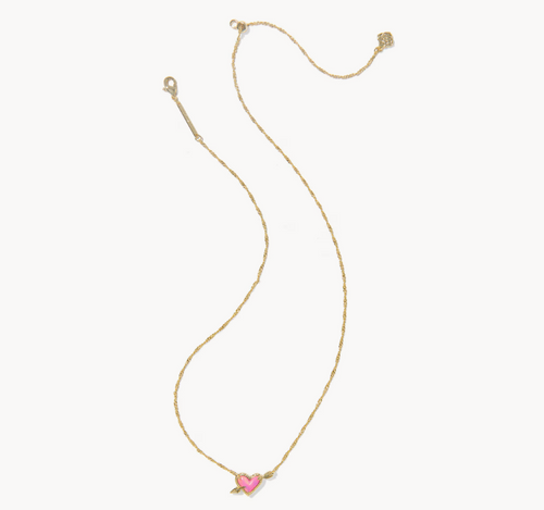 Ari Heart Arrow Gold Short Pendant Necklace