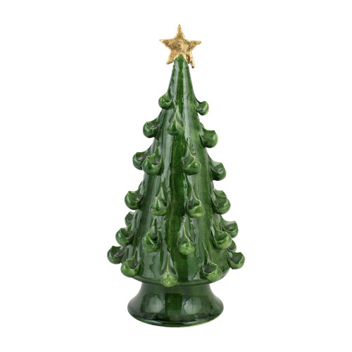 Foresta Green Medium Tree with Gold Star VIETRI