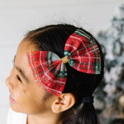 Plaid Bow Clip - Kids Hair Clip Sweet Wink