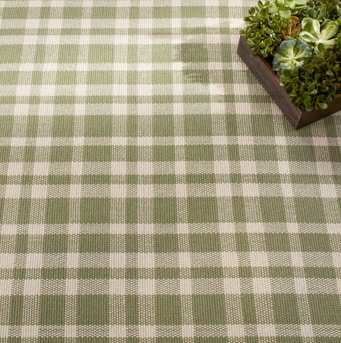 Dash & Albert Tattersall Sage Handwoven Cotton Rug Dash and Albert