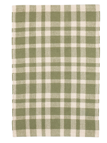 Dash & Albert Tattersall Sage Handwoven Cotton Rug Dash and Albert
